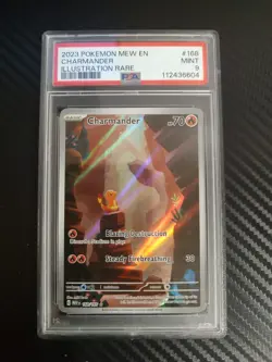 2023 POKEMON MEW EN-151 ILLUSTRATION RARE #168 CHARMANDER PSA 9 - Image 1