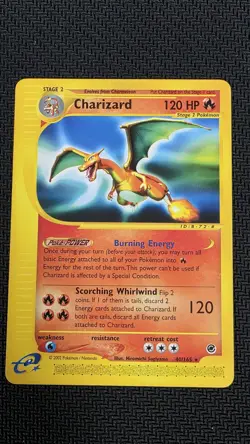 Pokemon Expedition Base Set Charizard 40/165 Non-Holo Rare E-Reader - Image 1