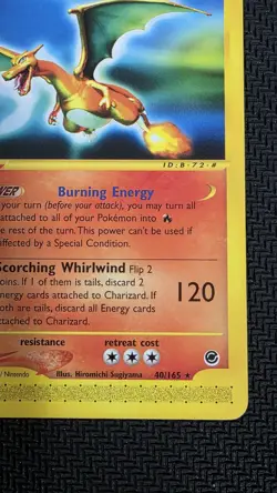 Pokemon Expedition Base Set Charizard 40/165 Non-Holo Rare E-Reader - Image 4