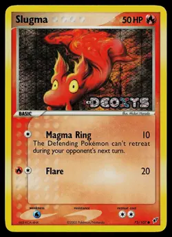 Pokemon Card - Slugma Deoxys 75/107 Reverse Holo Stamped - Image 1