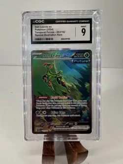 CGC 9 Iron Leaves EX Pokemon (2024) Temporal Forces - 203/162 SIR - Image 1