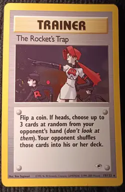 The Rocket's Trap 19/132 Gym Heroes Set with a Swirl! Pokemon TCG - Image 1
