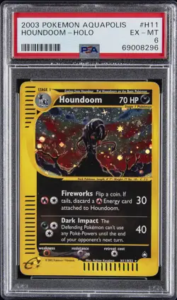 2003 POKEMON AQUAPOLIS #H11 HOUNDOOM-HOLO PSA 6 - Image 1