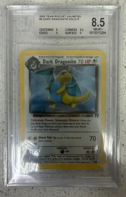 Pokemon 2000 Team Rocket Unlimited Dark Dragonite HOLO R BGS 8.5 - Image 1