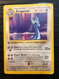 Pokemon TCG 1st Edition Shadowless Dragonair 18/102 DMG - Image 1
