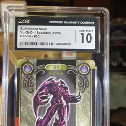 Vintage CGC 10 Summoned Skull Yu-Gi-OH Sealdass (1999) Bandai #5 Rare In A 10 - Image 3