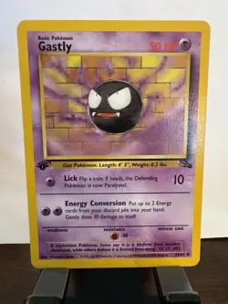Pokemon TCG Gastly Fossil, 1st Edition Uncommon Card 33/62 Lightly Played #3 - Image 1