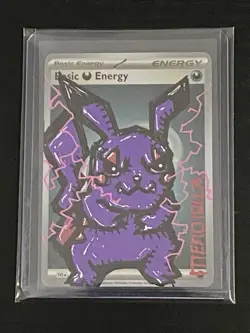 Pokemon Pikachu Custom Painted Card By Mendiolla 1/1 - Image 1
