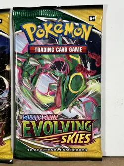 Pokemon Sword & Shield Evolving Skies 3 Unopened Booster Packs 10 Cards Each HTF - Image 2