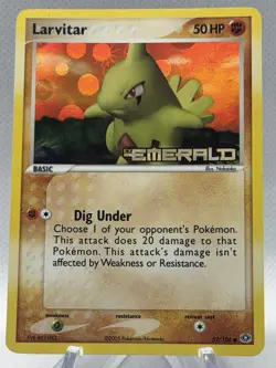 Pokemon Card - Larvitar Emerald 52/106 Reverse Holo Stamped - Image 1