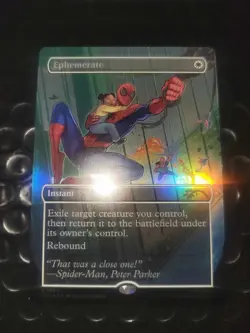 Spider-Man Secret Lair MTG Heroic Deeds Foil Ephemerate - Image 1