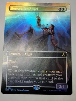 Restoration Angel -Borderless Foil- mtg Innistrad Remastered Rare Angel INR NM/M - Image 1