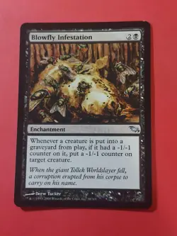 2008 Magic The Gathering Shadowmoor #58 Blowfly Infestation, UC, Blk, NF, cd2 - Image 1