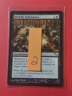 2008 Magic The Gathering Shadowmoor #58 Blowfly Infestation, UC, Blk, NF, cd2 - Image 3