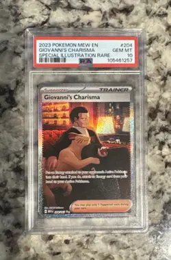 2023 Pokemon 151 204 Giovannis Charisma Special Illustration Rare PSA 10 G3D - Image 1