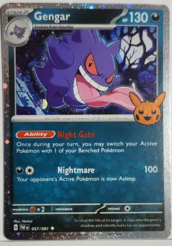 🌀 Pokemon Gengar 057/097 Cosmo Holo With Fart Swirls Trick Or Trade 2024 🌀 - Image 1
