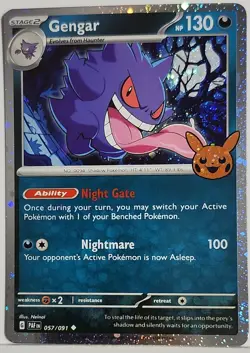 🌀 Pokemon Gengar 057/097 Cosmo Holo With Fart Swirls Trick Or Trade 2024 🌀 - Image 3
