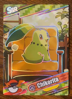 New! Chikorita PM-SSR No. 003 SSR Holo Eif Origin 4.0 Non-TCG Pokemon - Image 1