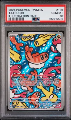 2024 POKEMON TWM EN-TWILIGHT MASQUERADE ILLUSTRATION RARE #186 TATSUGIRI PSA 10 - Image 1