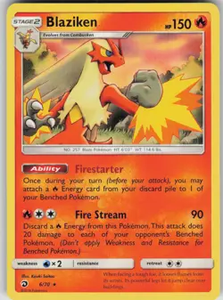 Pokemon TCG Blaziken Holo Rare Dragon Majesty 6/70 - Image 1