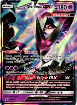 Pokemon TCG Dawn Wings Necrozma GX SM101 Black Star Promo LP - Image 1