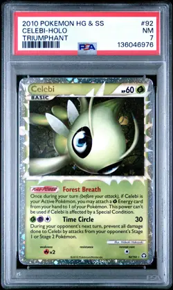 2010 Pokemon HeartGold & SoulSilver Triumphant Celebi PSA 7 #92/102 - Image 1