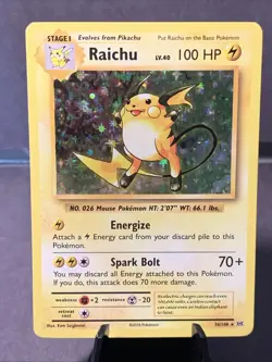 Pokemon TCG Raichu #36/108 XY Evolutions Holo Rare 2016 NM/M - Image 1