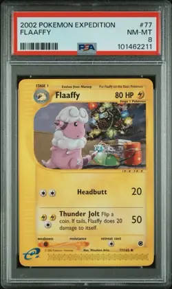 2002 Pokemon Expedition 77 Flaaffy PSA 8 NM-MT - Image 1