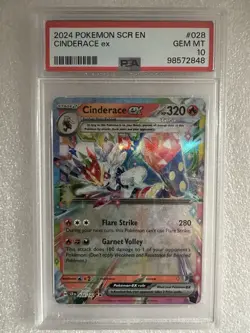 2024 POKEMON SCR EN-STELLAR CROWN #028 CINDERACE EX PSA 10 - Image 1
