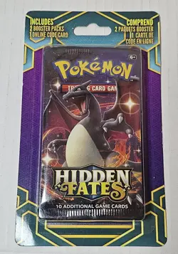 Pokemon Sun & Moon Hidden Fates Booster 2 Pack Sealed Charizard Artwork TCG - Image 1