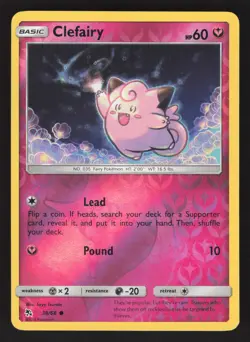 Clefairy 38/68 Reverse Holo Pokemon Hidden Fates - Image 1