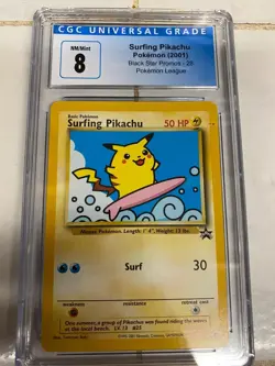 Surfing Pikachu #28 - Black Star Promo - WoTC Pokemon Card *CGC GRADE 8* - Image 1