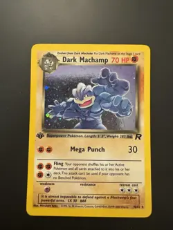 Pokemon Dark Machamp 1st Edition Holo Card 10/82 - Image 1