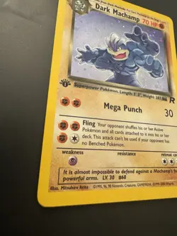 Pokemon Dark Machamp 1st Edition Holo Card 10/82 - Image 2