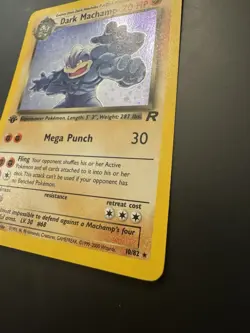 Pokemon Dark Machamp 1st Edition Holo Card 10/82 - Image 3