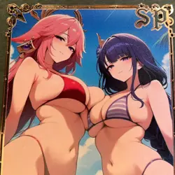 Goddess Story Gold METAL Card - Serial Number #064/100! Yae Shogun *READ* - Image 2