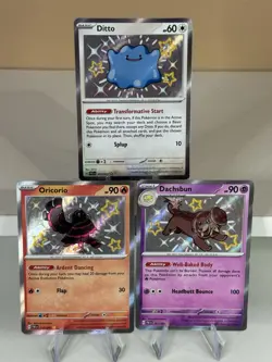 Pokemon TCG Paldean Fates 3 Card Baby Shiny Holo Lot NM-DITTO, Oricorio & More🔥 - Image 1