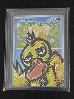 Pokemon The Original Punkduck Custom Painted Card By Mendiolla 1/1 - Image 1