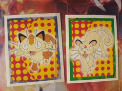 Meowth + Persian #52, 53 1999 Merlin Pokemon Set of 2 Stickers LP-NM - Image 1
