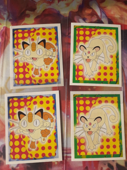 Meowth + Persian #52, 53 1999 Merlin Pokemon Set of 2 Stickers LP-NM - Image 2