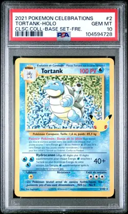 🇫🇷 TORTANK HOLO PSA 10 - 25 ANS CELEBRATIONS 2/102 EB FR Carte Pokemon 🇫🇷 - Image 2