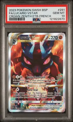 🇫🇷 LUCARIO VSTAR ALTERNATIVE PSA 10 - PROMO SWSH291 FR EB Carte Pokemon 🇫🇷 - Image 2