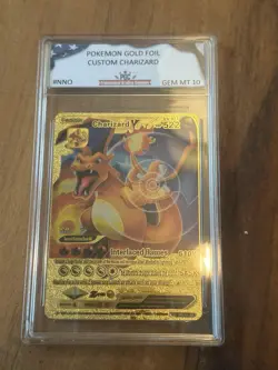 Pokemon Gold Foil Custom Charizard: Grade 10 Mint - Image 1