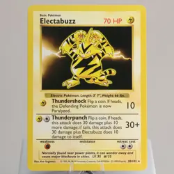 Pokemon TCG - Electabuzz 20/102 Base Set Rare Shadowless WOTC 1999 - EXC/NM - Image 2