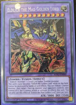 YuGiOh Eldlich the Mad Golden Lord Secret Rare 1st Edition BLVO-EN040 NM - Image 1