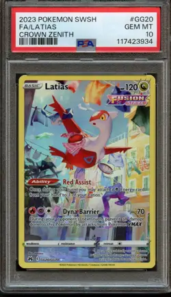 Latias GG20/GG70 Crown Zenith Galarian Gallery PSA 10 Gem Mint Pokemon Card - Image 1