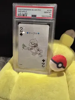 2000 POKEMON SILVER VERSION PLAYING CARDS 235 SMEARGLE 2 OF CLUBS PSA10 - Image 3