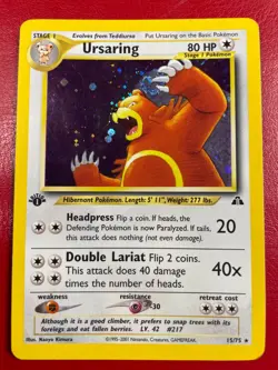 Ursaring 15/75 Neo Discovery Holo Rare First Edition Pokemon Card - Image 1