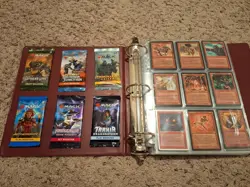 MTG Vintage Magic Gathering Cards Collection Binder - Rhystic Study + 6 Boosters - Image 1