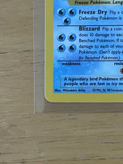 Pokemon Articuno Holo Rare Card 2/62 Fossil Base Set, Vintage 1999 WOTC - Image 5